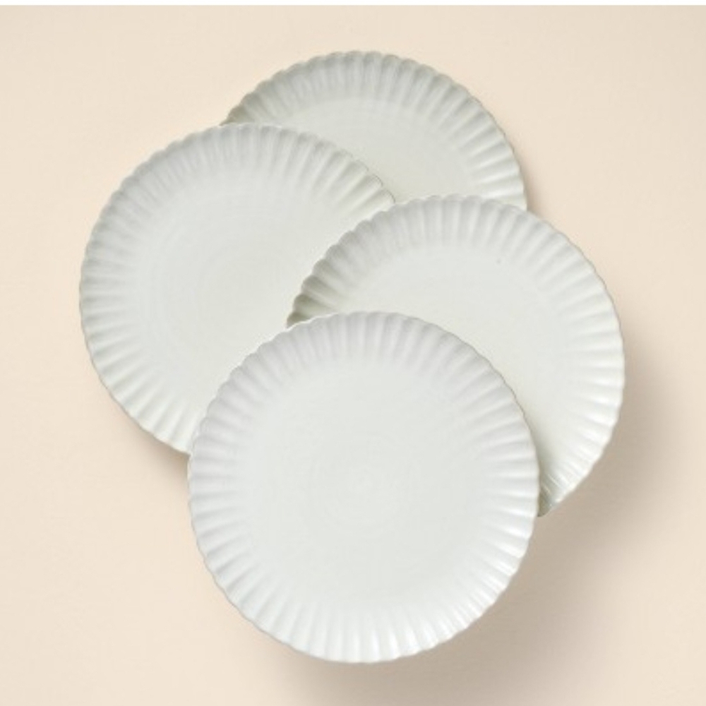 Hearth & Hand With Magnolia 4pk 10.5" Scalloped Edge Stoneware Dinner Plates Cre